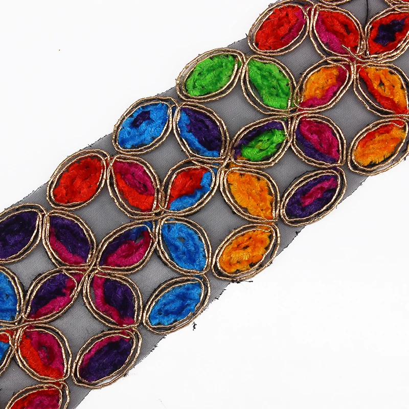 10 ярд цветной Золотой металлический шнур в африканском стиле гипюр вышивка