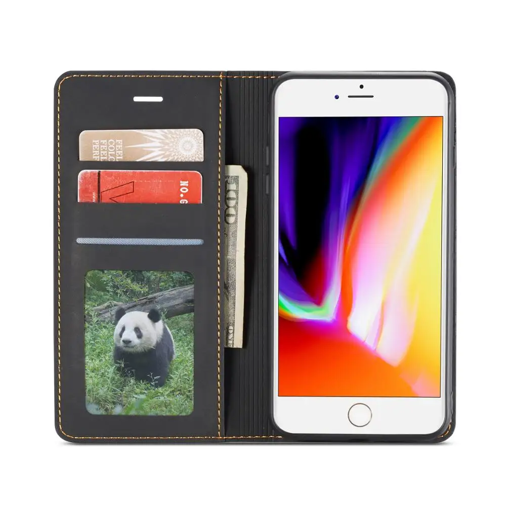 Магнитный кожаный чехол для iPhone 7Plus 8 Plus 7 6 S 5 5S SE кошелек Флип Ретро Роскошный XR X XS
