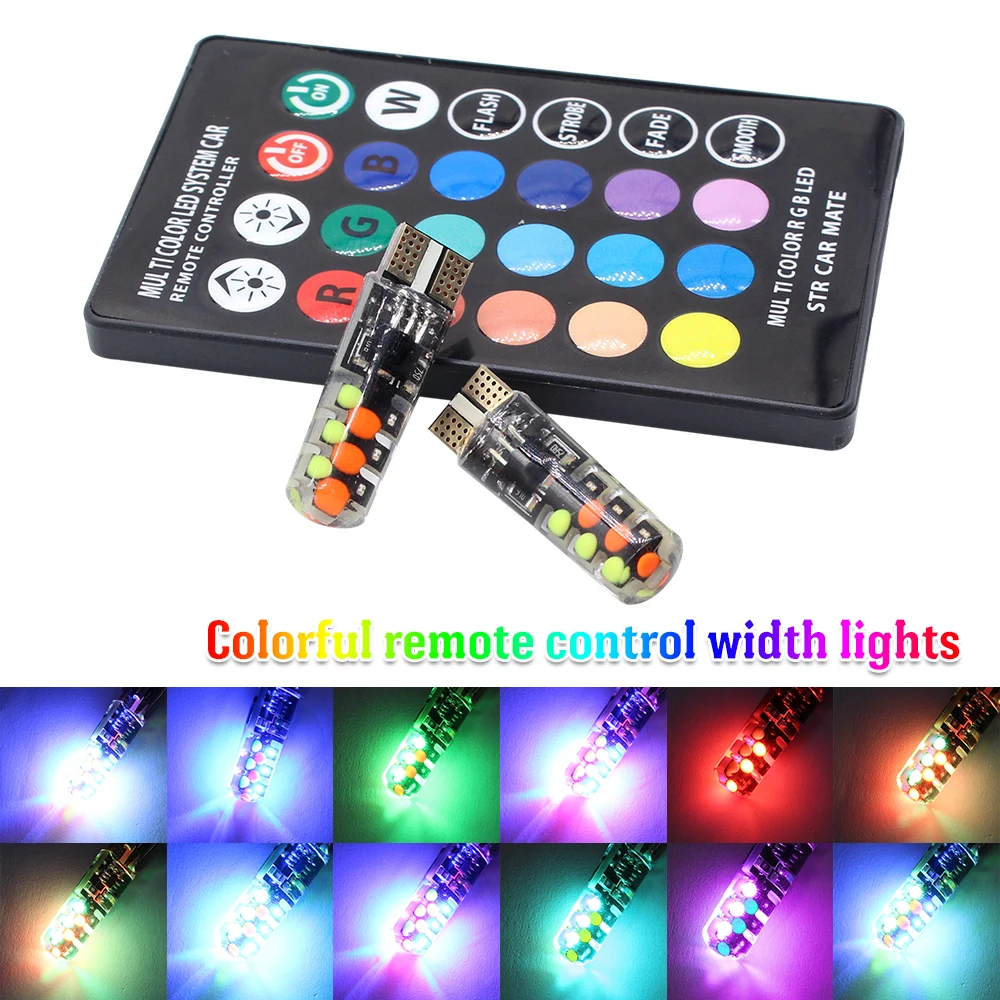 So. k 2 Шт Автомобильные светодиодные цветные T10 RGB автомобильный клиновидный