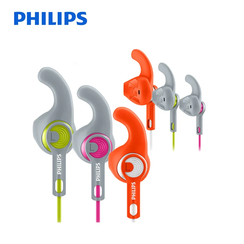 Оригинальные спортивные наушники-вкладыши Philips SHQ1300 с 2 наушниками, высокое качество для официального тестирования музыкальных телефонов - Цвет: Pink
