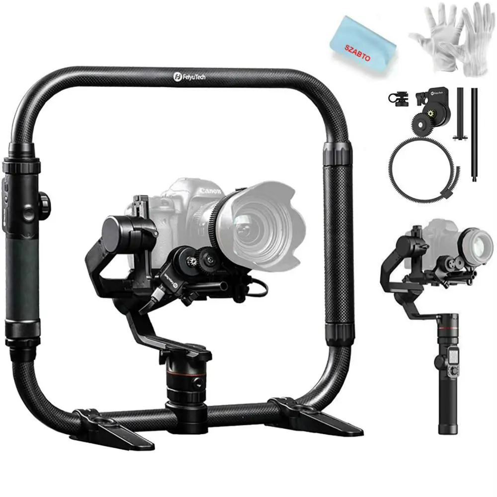 Dual Handle Grip Kit FeiyuTech Feiyu AK4000 3-осевой портативный монопод с шарнирным замком Камера стабилизатор для sony Canon 5D 6D Mark Panasonic GH5 Nikon D850 4 кг грузоподъемность - Комплект: Dual Handle Grip Kit