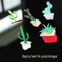 5pclot iron on cactus patches for clothing small embroidery ironing applique parches sticker for bags backpack jeans