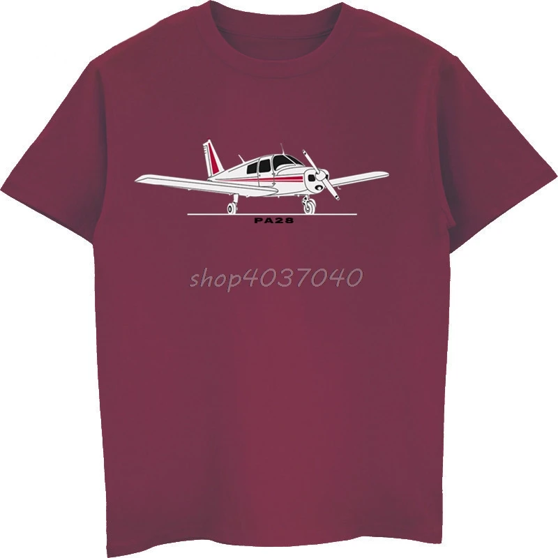 Летняя футболка Aeroclassic PPL Pilot Piper PA28 с принтом самолета Мужская хлопковая коротким