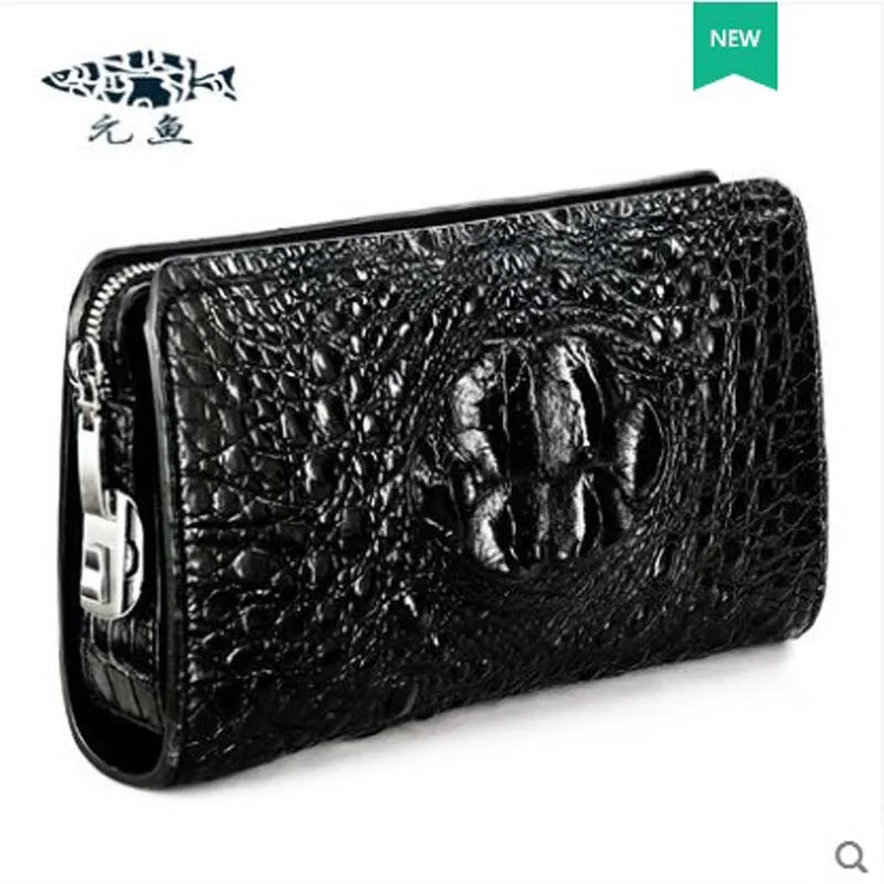 

yuanyu New crocodile leather handbag male leather crocodile purse hand bag large size wallet No stitching men clutch bag