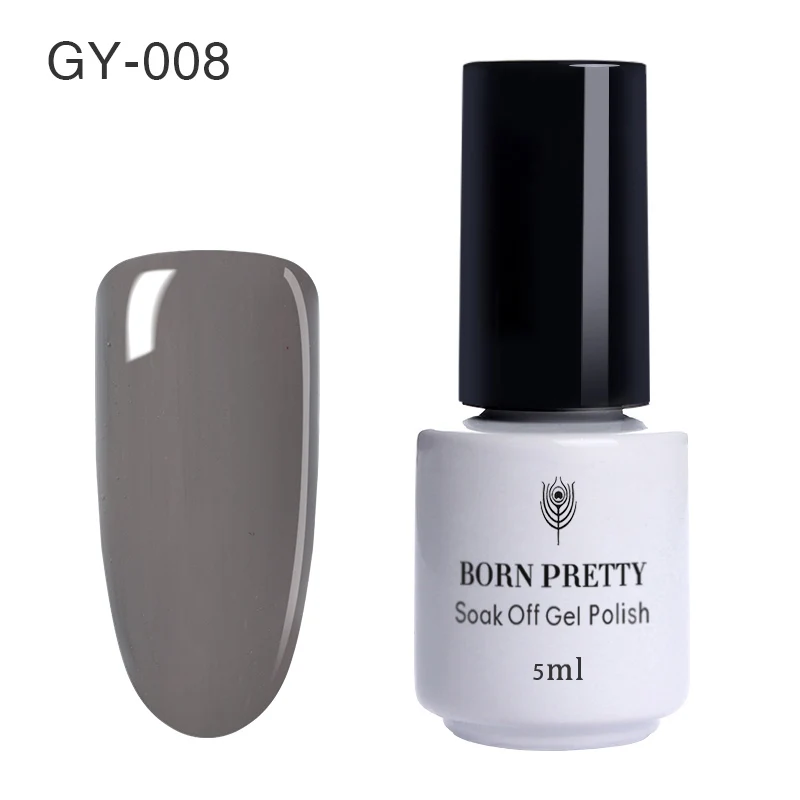 GY-008 BORN PRETTY, 5 мл, серая серия, шикарный УФ-гель для ногтей, замачиваемый, УФ светодиодный Гель-лак для маникюра, Гель-лак для УФ-лампы - Цвет: GY-008