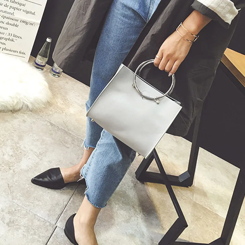Сумка мессенджер женская с металлическим кольцом и ручками|bags with|fashion shoulder bagsshoulder