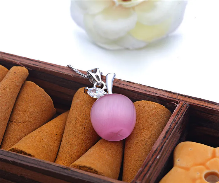 Ювелирные изделия из опала в форме яблока 100% Гарантированная Подвеска серебра 925