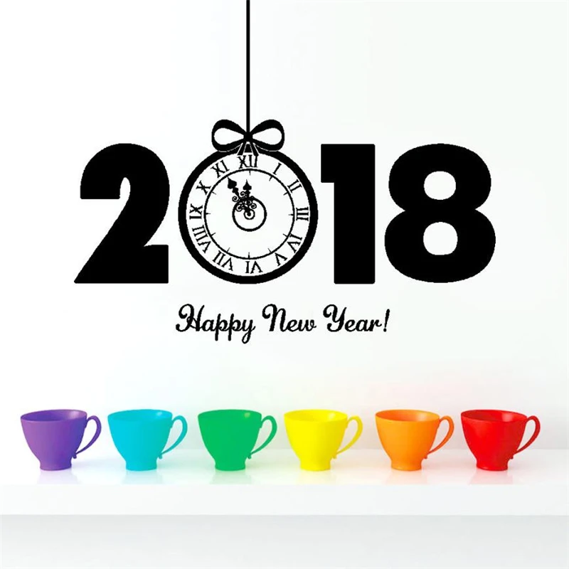 2018 счастливого Нового года Счастливого Рождества Наклейка на стену домашний