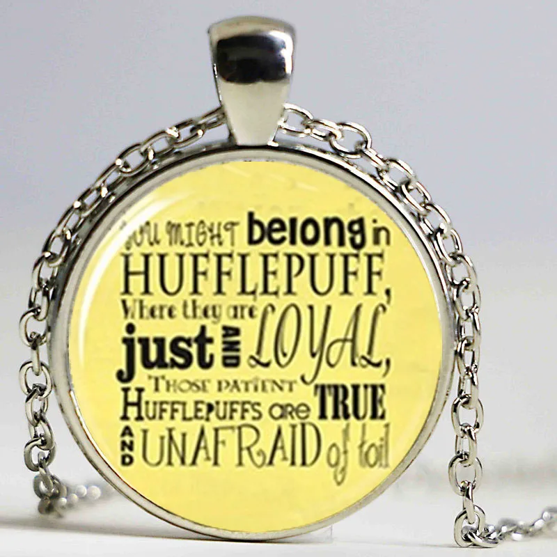 Пуффендуй дом Хогвартс ожерелье HP ювелирные изделия стеклянный купол Серебряная