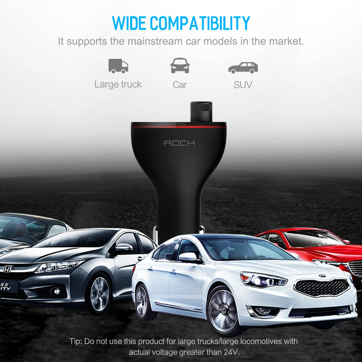 Автомобильный MP3 аудио плеер ROCK, комплект Bluetooth, fm-передатчик, громкая связь, вызов, 5 В, 3.4A, двойное USB Автомобильное зарядное устройство, Обнаружение напряжения батареи