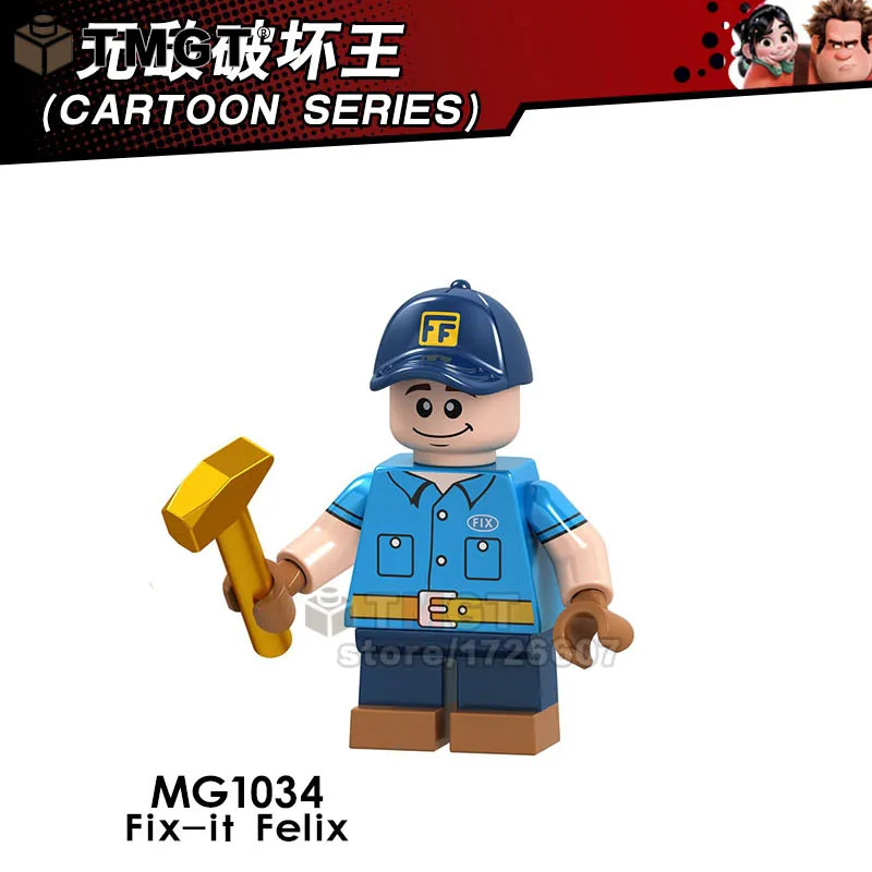 MG1034 Fix-it Felix Playmobil Охотники за привидениями оставайтесь Puft строительные блоки Стич, Микки Маус gremlins E.T Базз Лайтер История игрушек игрушки для детей - Цвет: MG1034 Fix-it Felix