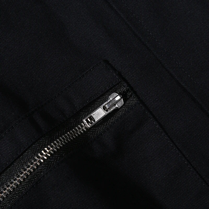 

Men Jacket 2019 Vintage Letter Print Made In China Casual Loose Jackets Mens Multi-Pockets Zipper Streetwear Cargo Coats DS50613