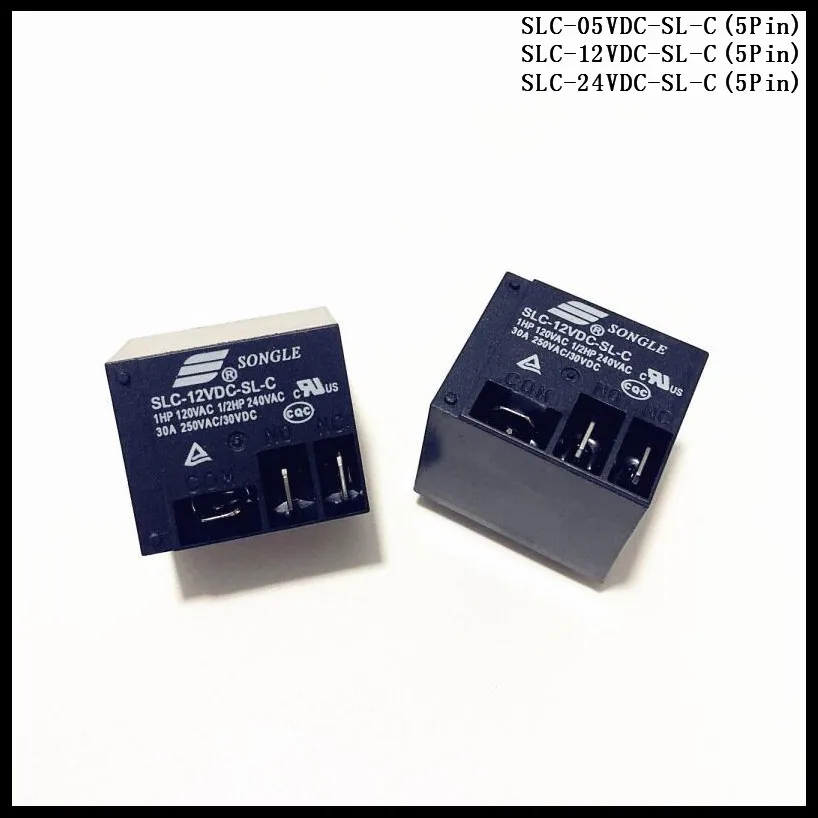 2 шт./лот SONGLE Реле питания SLC-05VDC-SL-C/SLC-12VDC-SL-C/SLC-24VDC-SL-C 5Pin 5В 12В 24В 30А T91 | Обустройство