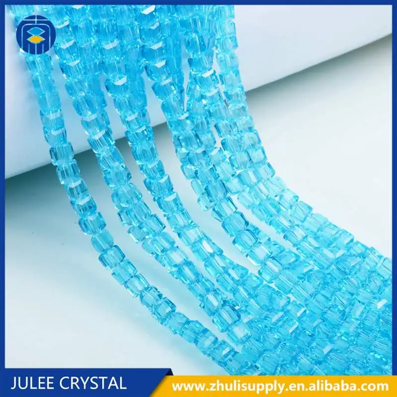 Стеклянные бусины JuleeCrystal 4 мм Разноцветные Бусины свободной квадратной формы 95