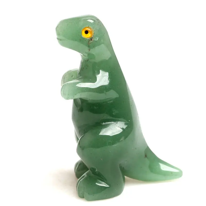 2 36 &quotнатуральный зеленый кварц авантюрин Кристалл динозавр игрушка резная