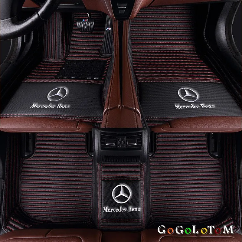 black red Пользовательские автомобильные коврики для Mercedes Benz все модели E C GLA GLE GL CLA ML GLK CLS S R A B CLK SLK G GLS GLC vito viano - Название цвета: black red