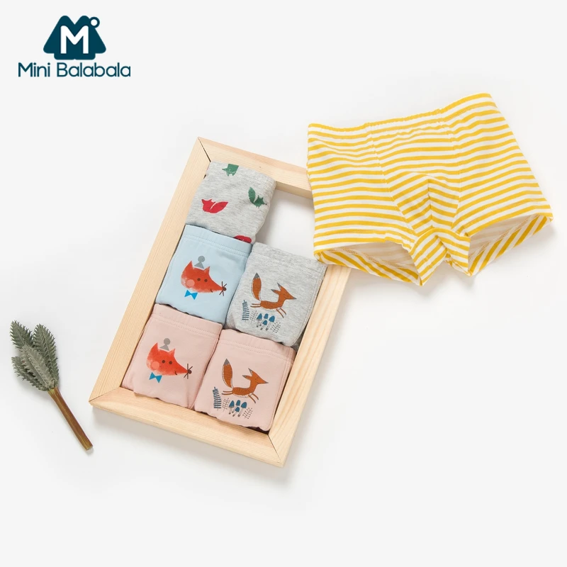 Mini Balabala/Новинка детское хлопковое нижнее белье трусики для мальчиков и девочек