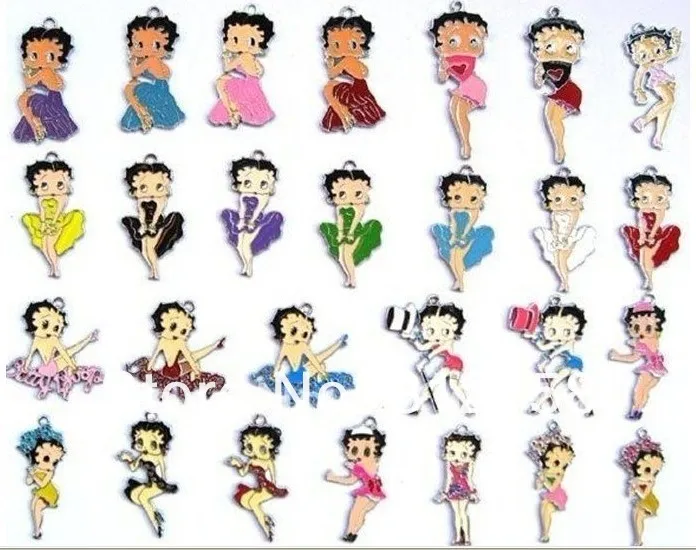 

S6546 Wholesale 10Pcs/Lots DIY Alloy Enamel mixed betty Charms Metal Charms