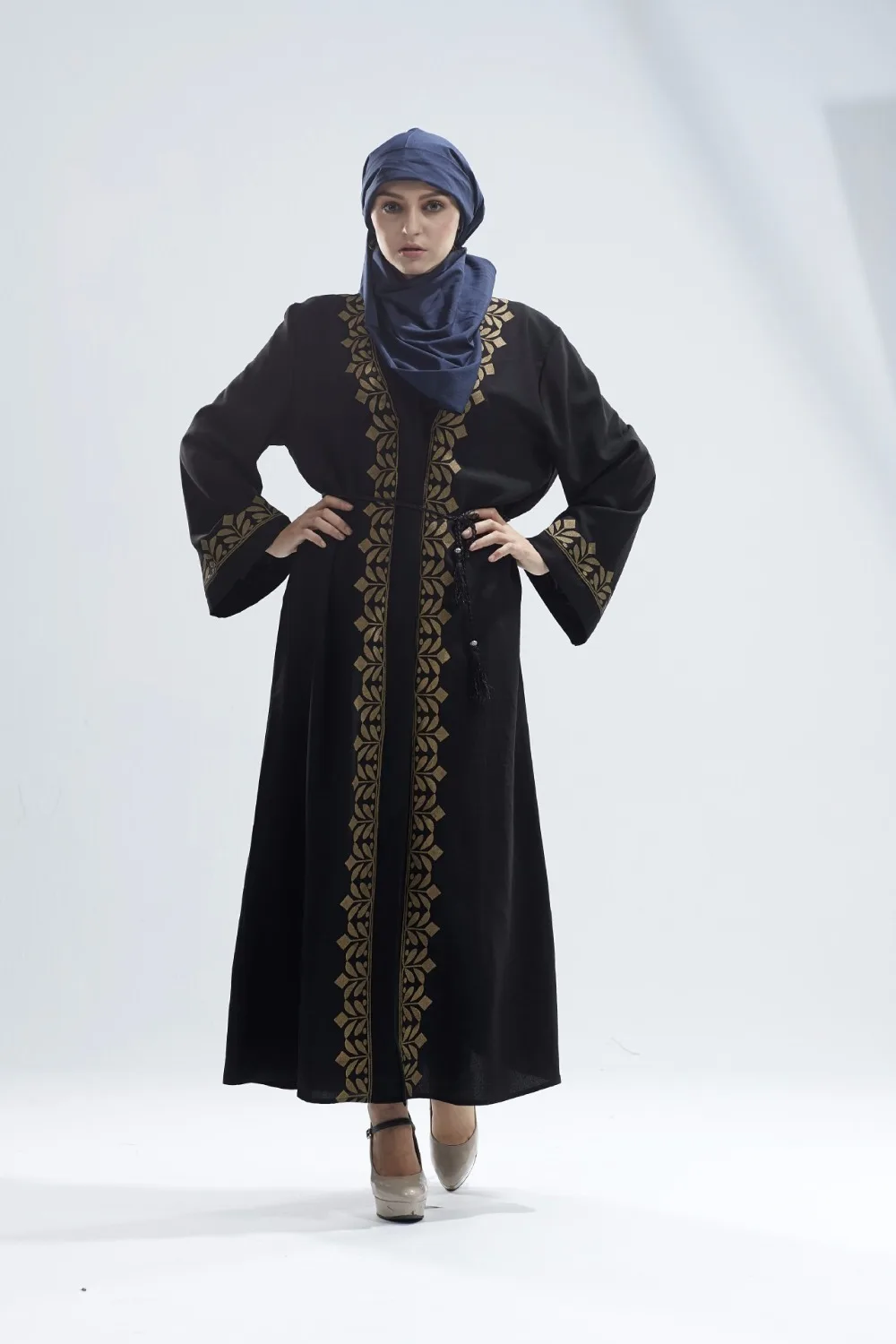 2017 модное Повседневное платье для взрослых с бронзовым принтом мусульмане