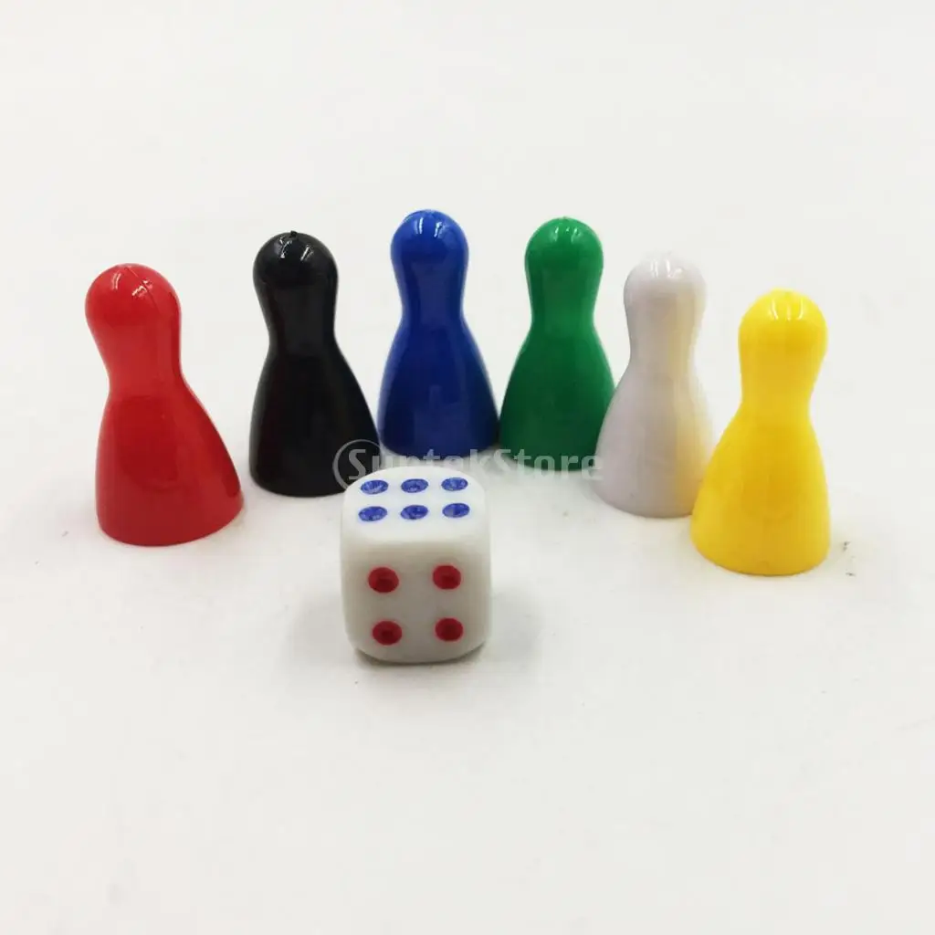 6 шт. пластмассовые шахматы-пешки, шахматы и игральные кости, набор для настольной/карточной игры, аксессуары, детские игрушки, подарки