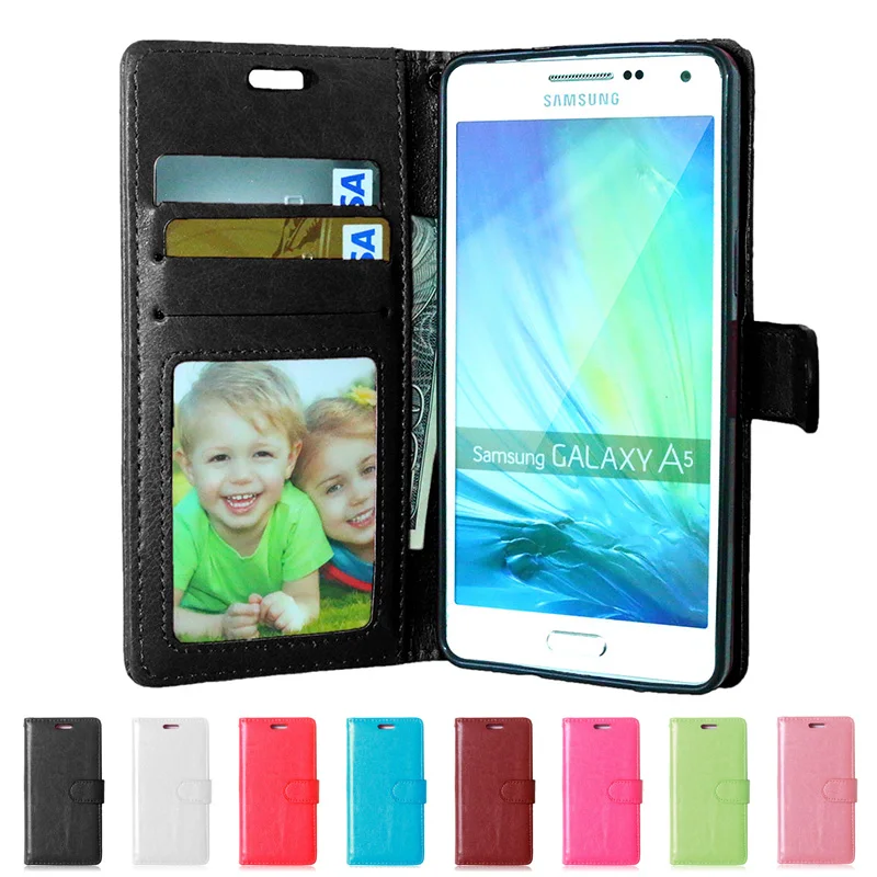 Luxury Wallet PU Leather Case Cover For Samsung Galaxy A5 SM-A500F Duos Cell Phone Shell Back Flip With Card Holder | Мобильные