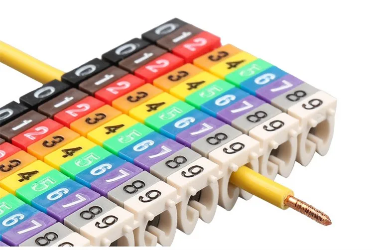 100 шт./лот 0-9 0123456789 0,75 мм2-6 мм2 арабские цифры M Тип CAT 6 зажим сетевой Ethernet провод номер этикетка трубка Кабель маркер
