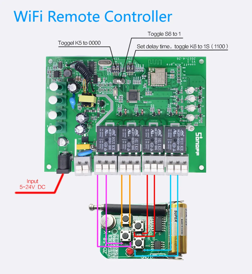 Sonoff 4CH Pro R2 умный Wifi светильник 4 комплекта, 3 режима работы инчинг Блокировка самоблокирующийся RF/Wifi переключатель работает с Alexa
