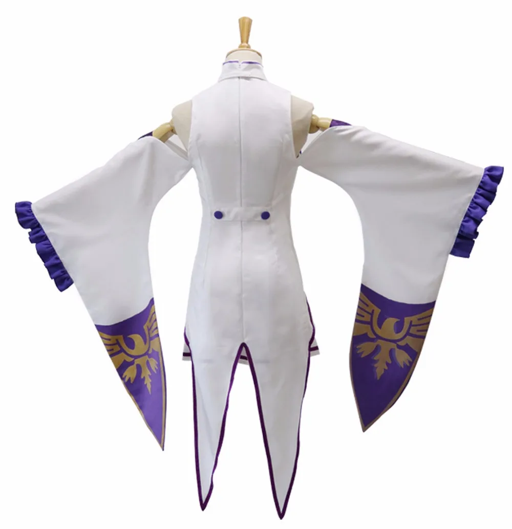 Re Zero Hajimeru Isekai Seikatsu Emilia костюм для косплея(платье* 1 шт., чулок* 2 шт., головной убор* 1 шт