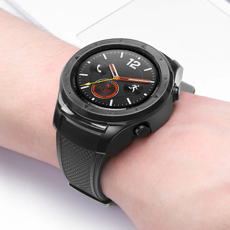 Черный Чехол для часов для huawei Watch 2 сменный корпус силиконовый защитный чехол с защитой от царапин чехол для huawei - Цвет: Черный