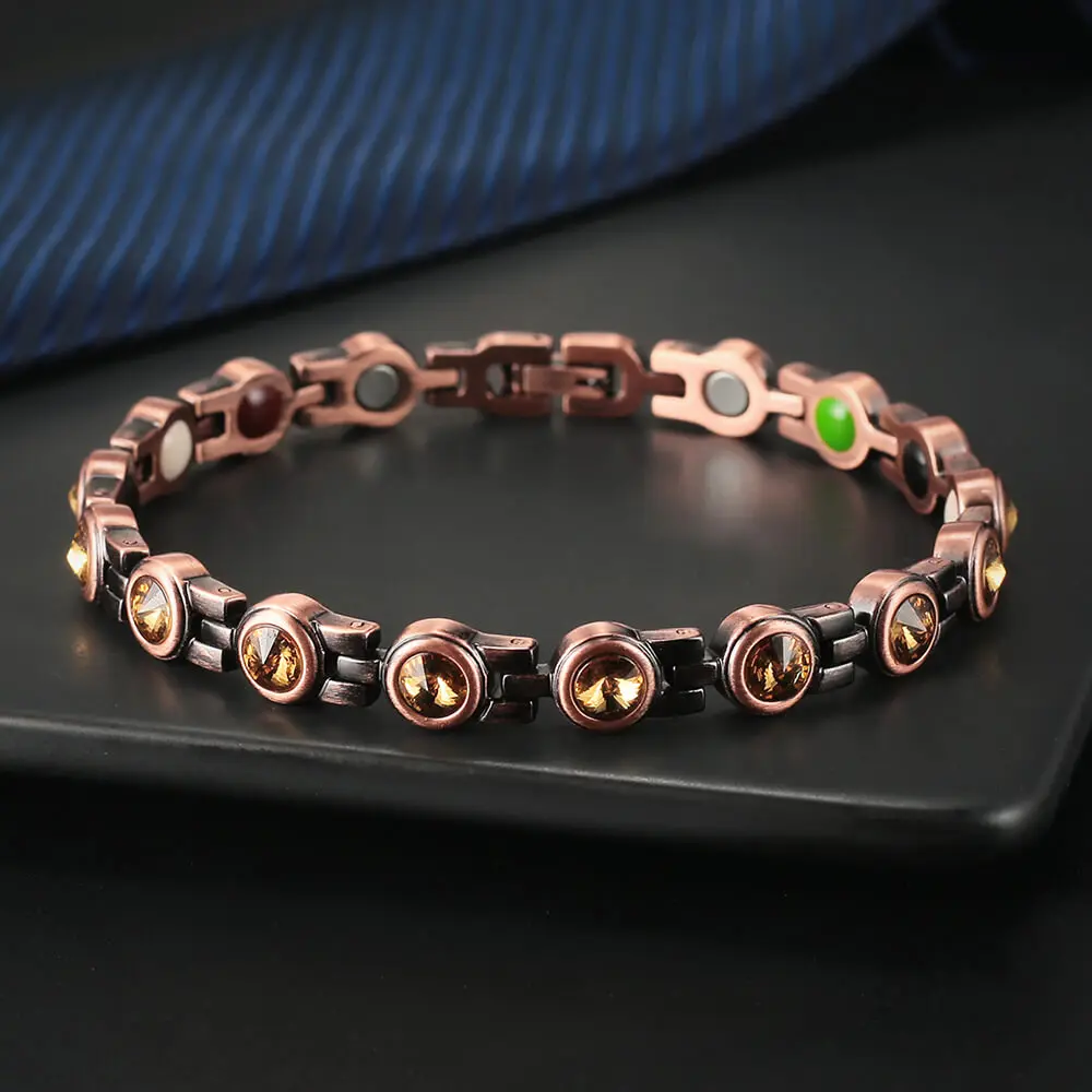 Moocare женский винтажный браслет манжета Купер Магнитная терапия Шарм Циркон для