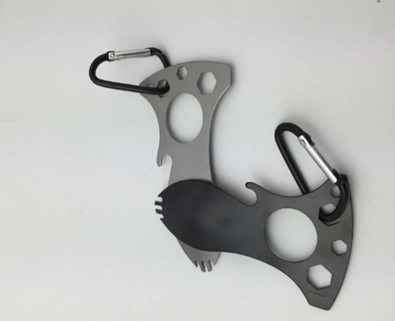 100 шт./лот карманная Ложка Вилка гаечный ключ открывалка для бутылок набор с