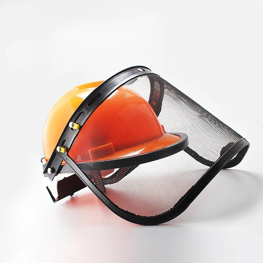 Orange Industrial Forestry Safety Helmet Full Face Shield Protection Mask Adjustable Mesh Visor for Chainsaw Gardening | Инструменты