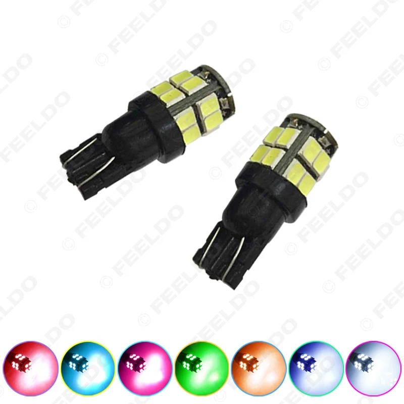 FEELDO 5 шт. 7 цветов 194 168 T10 2835 Chip 20SMD двухслойная плата клиновидный Автомобильный