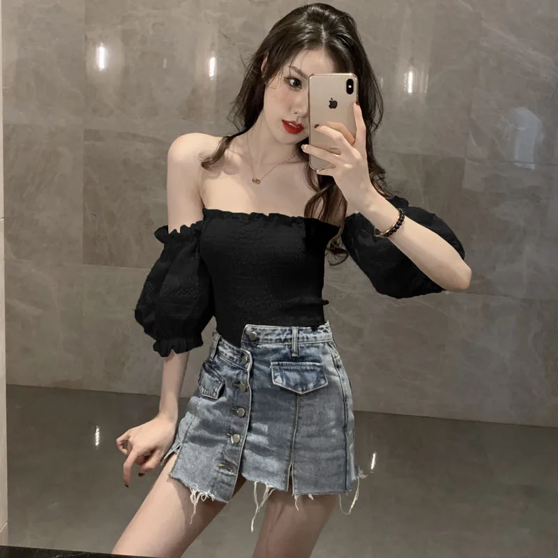 Женский комплект из 2 предметов MYDC сексуальные мини шорты с вырезом лодочкой