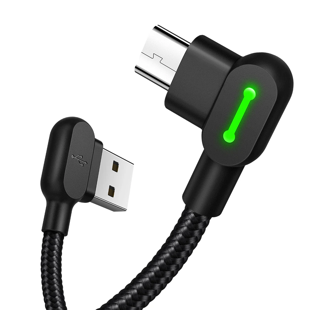 Кабель Micro USB 1 8 м 2 А шнур для быстрой зарядки и синхронизации данных 90 градусов