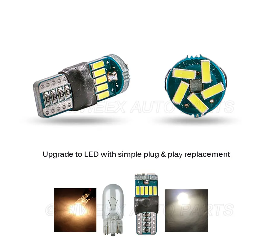 

1X T10 W5W LED 4014 15 SMD Non Polar Interior Light Marker Lamp 194 168 Wedge Parking Dome Bulbs Car Styling White