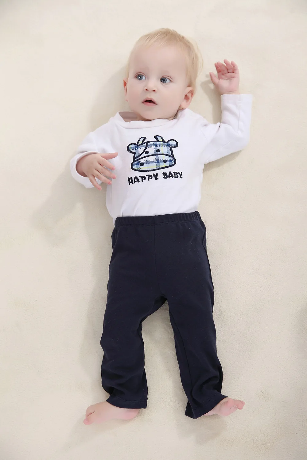 Детские штаны леггинсы для мальчиков с мультяшной вышивкой брюки из 100% хлопка