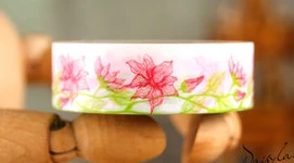 

high quality washi paper tape/15mm*10m red flower and green leaf masking japan washi tape