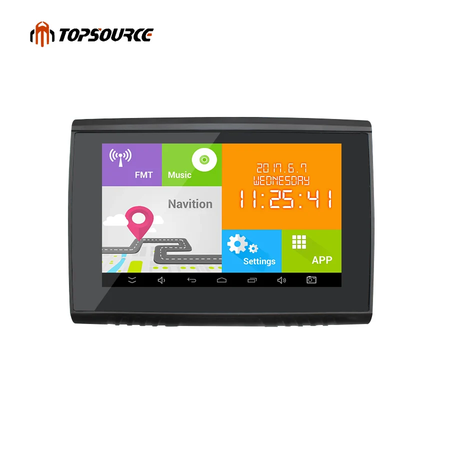 TOPSOURCE 2 в 1 " IP67 водонепроницаемый мотоцикл gps навигация Автомобильный gps навигатор Android 4.4.2 автомобили wifi 512 М 8 Гб Bluetooth