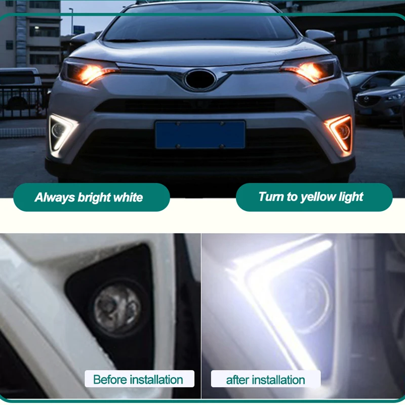 Hlxg автомобильный Стайлинг для Toyota RAV4 2016 2017 Светодиодный дневной бег светлые