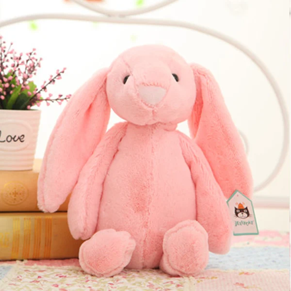 Подарок подруге Kawaii Мини кролики с большими ушами мягкие детские мягкие Плюшевые Пушистые Игрушки для девочек 25 см серый желтый розовый - Цвет: CXG GZ TZ FS