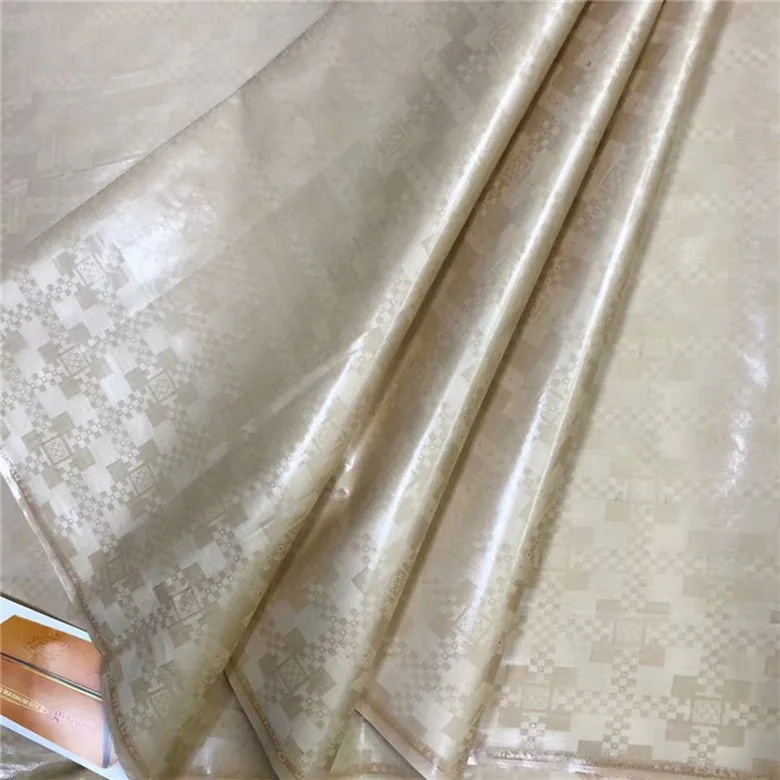 

10Yards Bazin Riche Fabric Germany Quality Guinea Brocade Damask Top Pattern Abaya Garment Fabric Soft 100% Cotton yellow, green