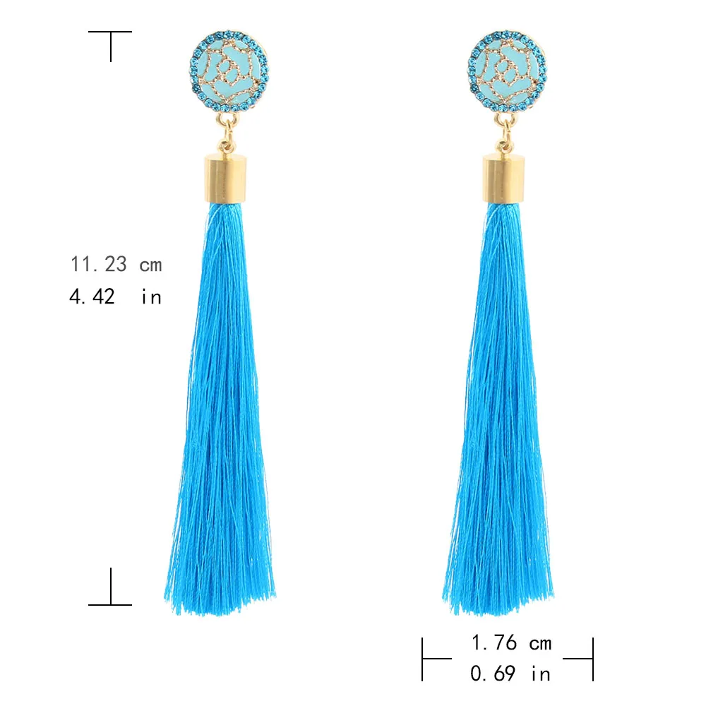 Женские винтажные этнические массивные Серьги кисточки Boho с бахромой богемные