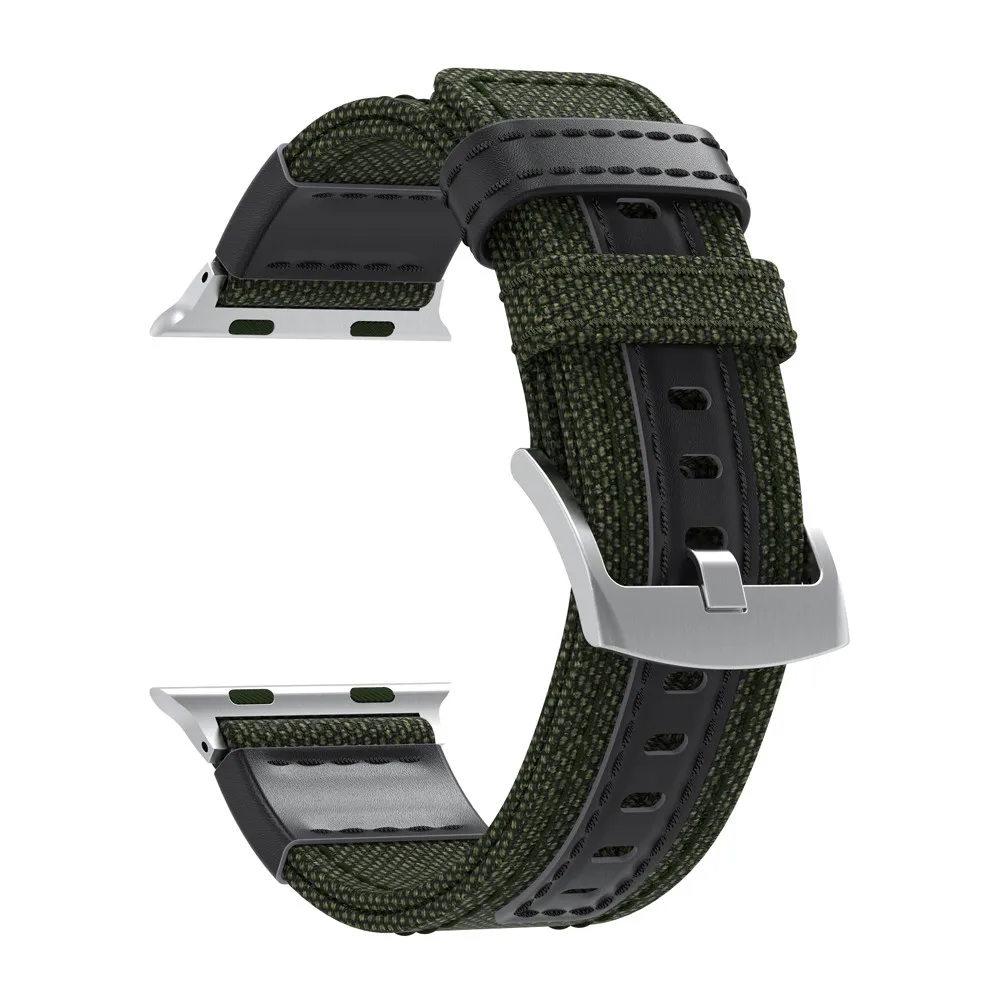 New Woven Nylon +Canvas Loop Band For Apple Watch Series 1 2 3 4 5 bracelet with buckle Watchband 38mm 40mm 42mm 44mm Strap Belt |