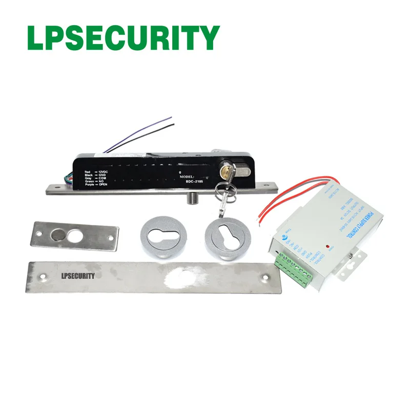 С блоком питания Электрический мертвый болт с блокировкой цилиндрические ключи