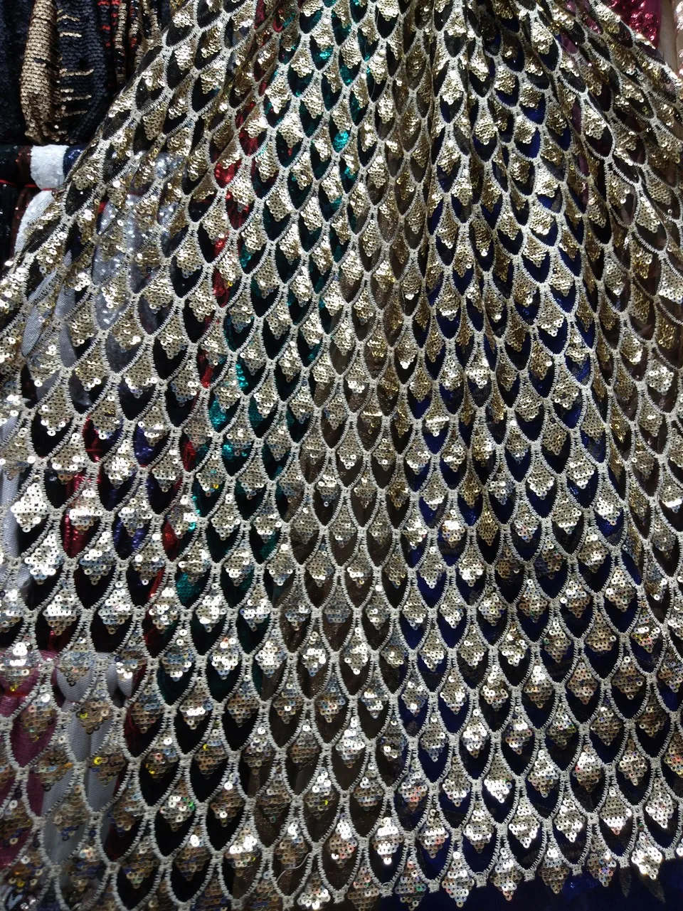 Африканская французская кружевная ткань с блестками большое французское