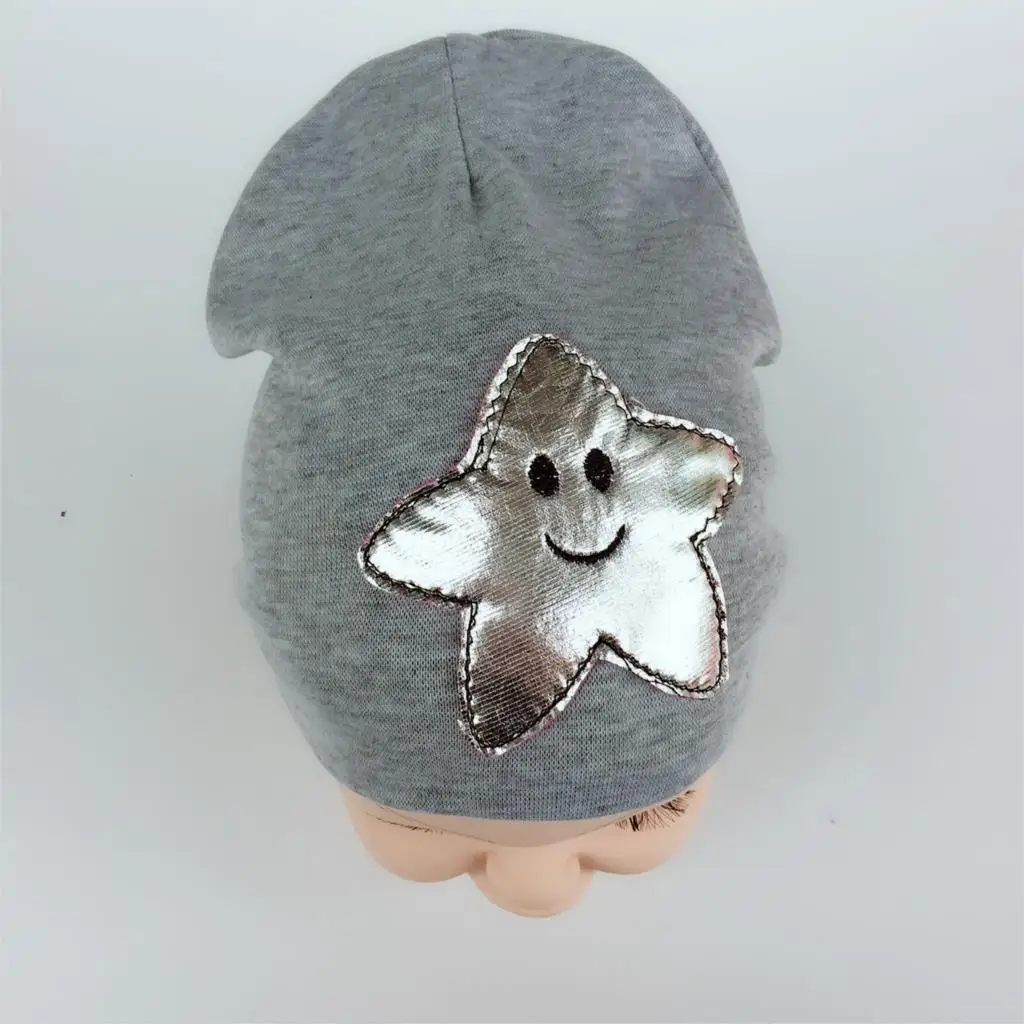 Детская хлопковая шапка со звездным рисунком енота Шапка бини для девочек и