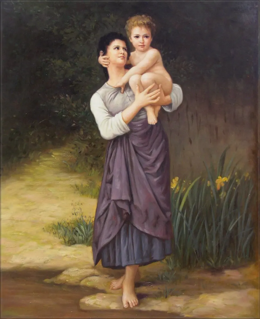 

Handmade Oil painting reproduction by Bouguereau, Adolphe William Mother and Child, 1887