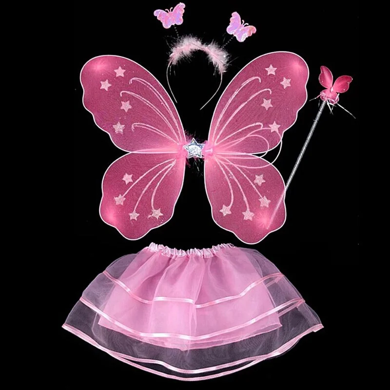 4 шт. детская юбка пачка с крыльями бабочки|butterfly wings|fairy costumekids fairy costume |