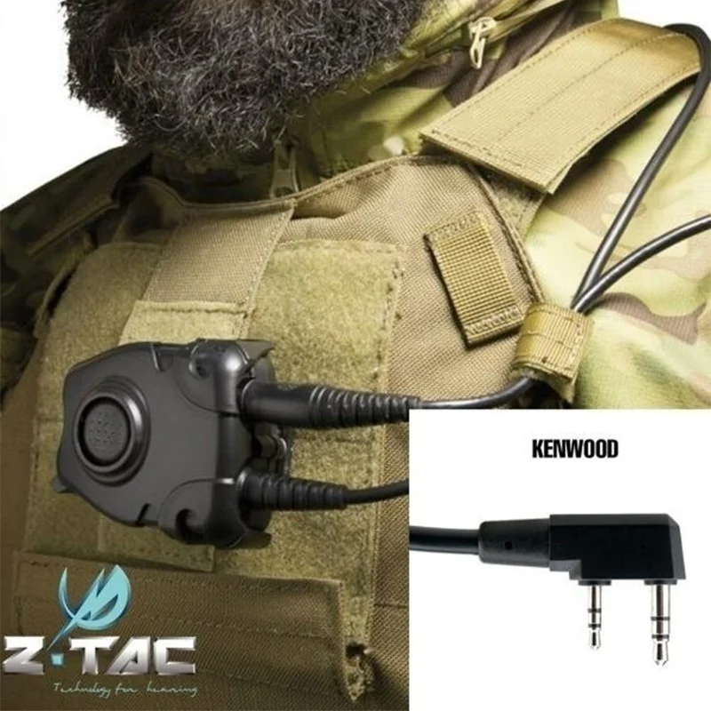 Наушники Z Tactical Airsoft Bowman Elite II гарнитура с Kenwood носимые наушники охотничий штырь